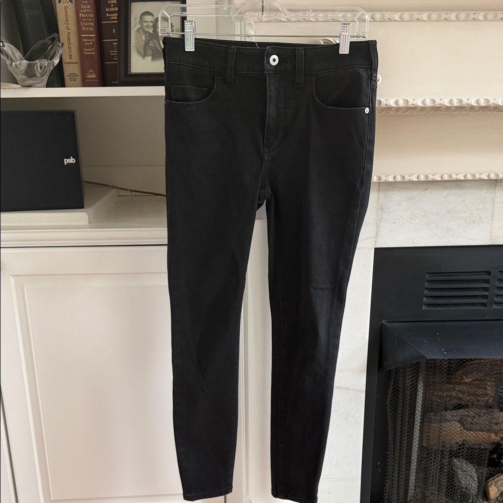 ANTHROPOLOGIE Pilcro High Rise Denim Legging Black Skinny Jeans indie sleaze 27